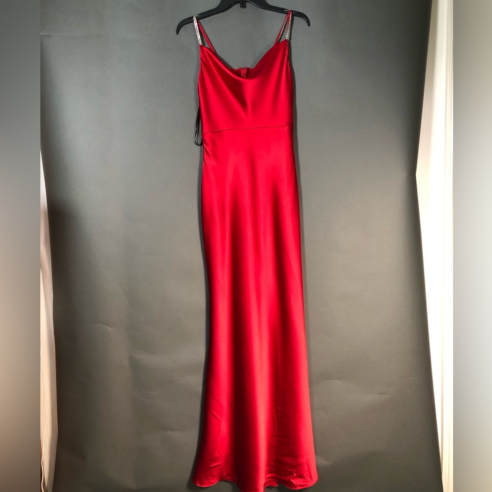 Xscape Red Satin Prom Dress